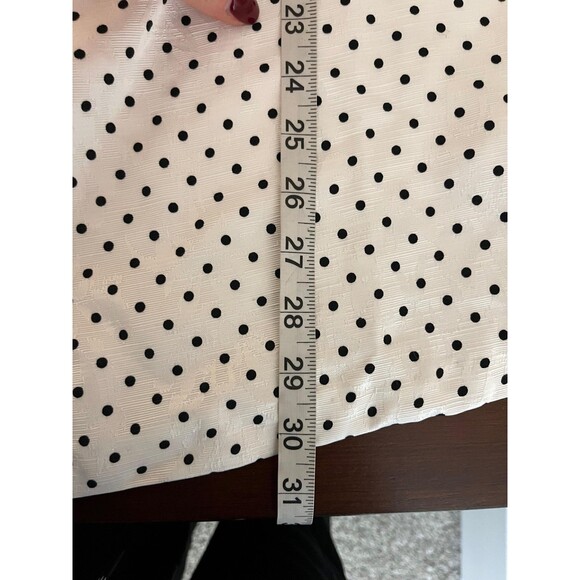 Topshop Dress Womens 4 White Black Polka Dot Puff Sleeve Mini Jacquard Party - Picture 8 of 8